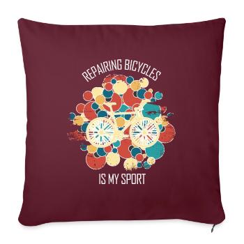 Réparation de vélos Mécanicien de vélos Mécanicien de vélos - Housse de coussin décorative 45 x 45 cm - bordeaux - Devant
