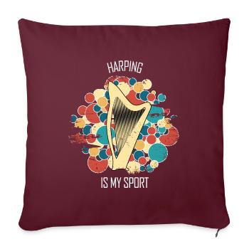 Harfe Geschenk Musikinstrument Musiker Zupfen - Sofakissenbezug 45 x 45 cm - Burgunderrot - Vorne