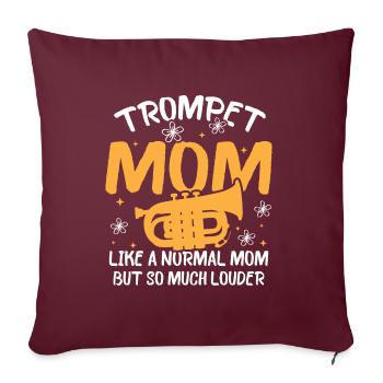 Maman trompet - Housse de coussin décorative 45 x 45 cm - bordeaux - Devant