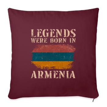 Vintage Design Armenian Flag Armenia - Sofa pillowcase 17,3'' x 17,3'' (45 x 45 cm) - burgundy - Front