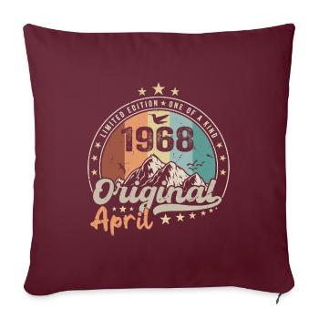 1968 Avril 1968 Anniversaire Avril 1968 Avril - Housse de coussin décorative 45 x 45 cm - bordeaux - Devant