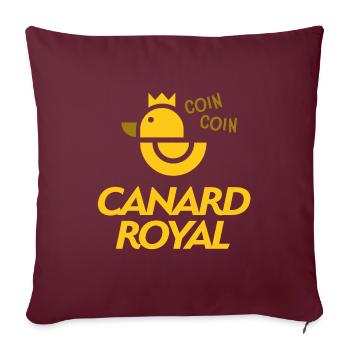 Canard Royal - Coin coin - Humour - Housse de coussin décorative 45 x 45 cm - bordeaux - Devant