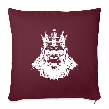 Roi Tête de Couronne de gorille - Housse de coussin décorative 45 x 45 cm - bordeaux - Devant