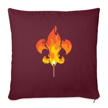 Pfadfinder Lilie Fleur De Lis Lagerfeuer Geschenk - Sofakissenbezug 45 x 45 cm - Burgunderrot - Vorne