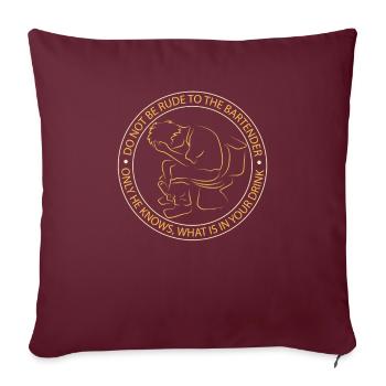 Barman et barman - Cadeau de barman - Housse de coussin décorative 45 x 45 cm - bordeaux - Devant