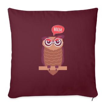 Professeur d'anglais professeur d'anglais grammaire chouette - Housse de coussin décorative 45 x 45 cm - bordeaux - Devant