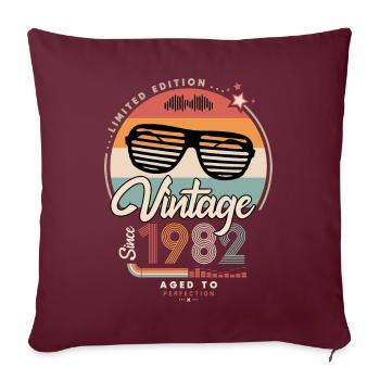 Vintage since 1982 - Housse de coussin décorative 45 x 45 cm - bordeaux - Devant