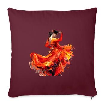 Le flamenco est une danse fascinante - Housse de coussin décorative 45 x 45 cm - bordeaux - Devant