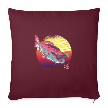 Ne me donnez pas de bouillettes ... cadeau de pêche à la carpe - Housse de coussin décorative 45 x 45 cm - bordeaux - Devant