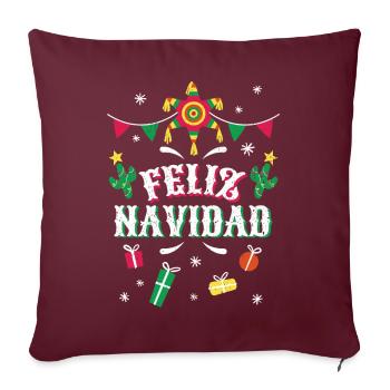 Feliz Navidad Noël Christmas Cadeaux - Housse de coussin décorative 45 x 45 cm - bordeaux - Devant
