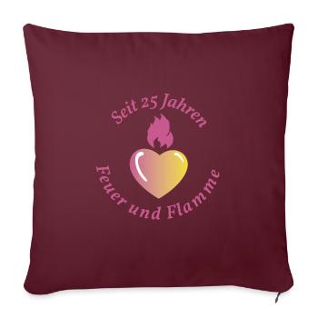 Mariage d'argent, 25e anniversaire - Housse de coussin décorative 45 x 45 cm - bordeaux - Devant