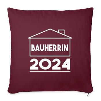 Bauherrin 2024 Outfit - Sofakissenbezug 45 x 45 cm - Burgunderrot - Vorne