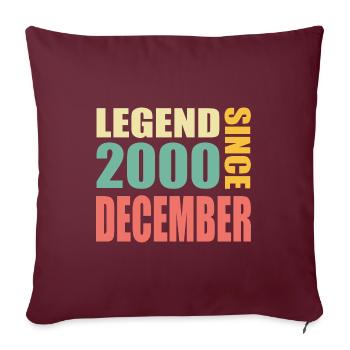 23. Geburtstag Dezember Jahrgang 2000 Vintage - Sofakissenbezug 45 x 45 cm - Burgunderrot - Vorne