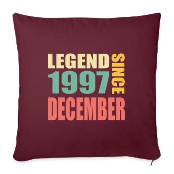 26. Geburtstag Dezember Jahrgang 1997 Vintage - Sofakissenbezug 45 x 45 cm - Burgunderrot - Vorne