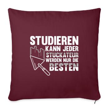 Stuckateur Verputzer Spachtel Gipser - Sofakissenbezug 45 x 45 cm - Burgunderrot - Vorne