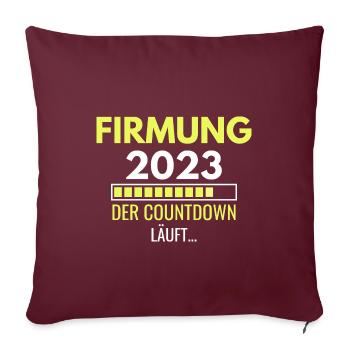 Firmung 2023 der Countdown läuft - Sofakissenbezug 45 x 45 cm - Burgunderrot - Vorne
