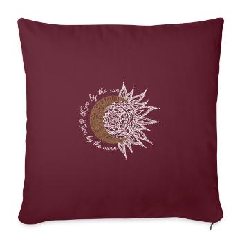 Mandela, Moon, Live by the sun, love by the moon - Housse de coussin décorative 45 x 45 cm - bordeaux - Devant