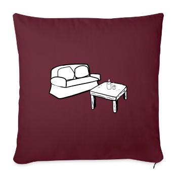 Wohnen Symbol Tisch Sofa Wohnzimmer - Sofakissenbezug 45 x 45 cm - Burgunderrot - Vorne