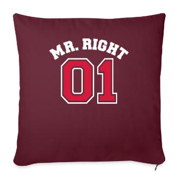 Mr. Right 01 - Sofa pillowcase 17,3'' x 17,3'' (45 x 45 cm) - burgundy - Front