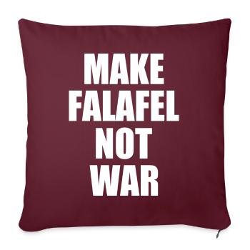 Make falafel not war - Housse de coussin décorative 45 x 45 cm - bordeaux - Devant