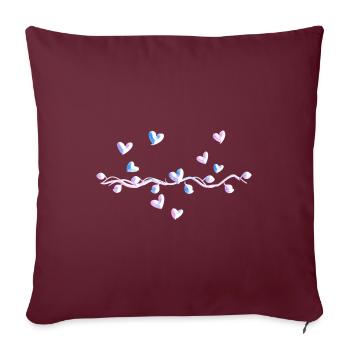 Branch Line Natural Leaves Hearts - Housse de coussin décorative 45 x 45 cm - bordeaux - Devant
