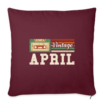 79. Geburtstag April Jahrgang 1944 Vintage - Sofakissenbezug 45 x 45 cm - Burgunderrot - Vorne