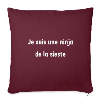 Je suis une ninja de la sieste - Housse de coussin décorative 45 x 45 cm - bordeaux - Devant