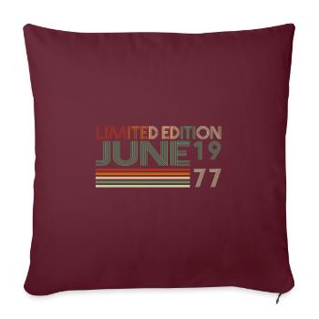 46ème anniversaire Juin Millésime 1977 Millésime - Housse de coussin décorative 45 x 45 cm - bordeaux - Devant