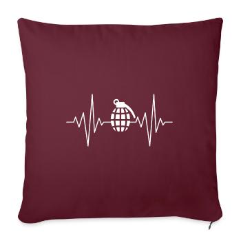 Mon cœur dort pour la conception de grenades à main - Housse de coussin décorative 45 x 45 cm - bordeaux - Devant
