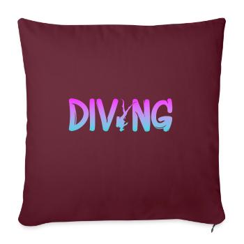 Tauchen Diving - Sofakissenbezug 45 x 45 cm - Burgunderrot - Vorne