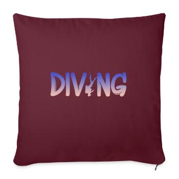 Tauchen Diving - Sofakissenbezug 45 x 45 cm - Burgunderrot - Vorne