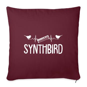 Synthesizer Vogel Herzschlag Keyboard Synth - Sofakissenbezug 45 x 45 cm - Burgunderrot - Vorne