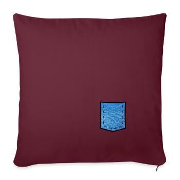 Fake Jeans Pocket - Sofakissenbezug 45 x 45 cm - Burgunderrot - Vorne