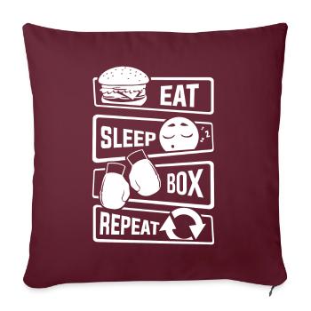 Eat Sleep Box Repeat - Boxen Boxer Uppercut Jab - Sofakissenbezug 45 x 45 cm - Burgunderrot - Vorne