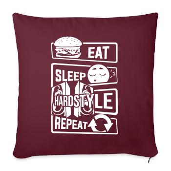 Mangez Sleep Hardstyle Répétition - Dancing Bass Party - Housse de coussin décorative 45 x 45 cm - bordeaux - Devant
