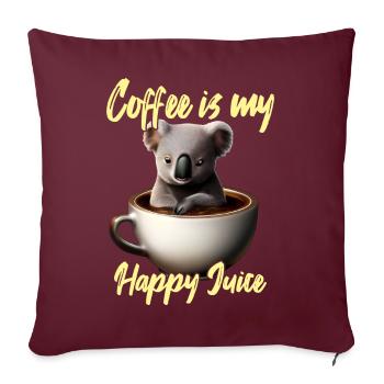 Koala confortable dans la tasse de café - Housse de coussin décorative 45 x 45 cm - bordeaux - Devant