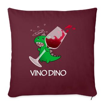 VINOsaurier Dino Wein Vino Saurier Dinosaurier - Sofakissenbezug 45 x 45 cm - Burgunderrot - Vorne