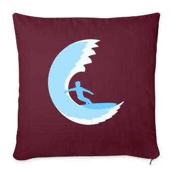 Surfer Planche de surf Round Blue Circle Surf de vagues - Housse de coussin décorative 45 x 45 cm - bordeaux - Devant