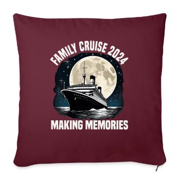 Croisière en famille 2024 Croisière en bateau de croisière Groupe de vacances - Housse de coussin décorative 45 x 45 cm - bordeaux - Devant