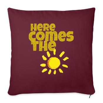 Voici le soleil - Housse de coussin décorative 45 x 45 cm - bordeaux - Devant