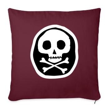 Schädel & Knochen - Sofakissenbezug 45 x 45 cm - Burgunderrot - Vorne