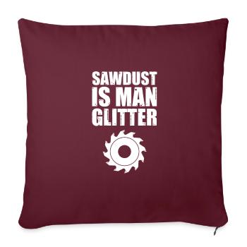 Sciure de bois charpentier menuisier scie cadeau - Housse de coussin décorative 45 x 45 cm - bordeaux - Devant