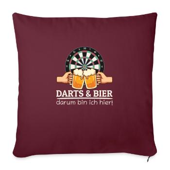 Fléchettes et bières C’est pourquoi Je suis Ici Fléchettes Proverbes - Housse de coussin décorative 45 x 45 cm - bordeaux - Devant