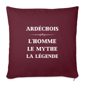 t shirt ardechois homme legende humour ardeche - Housse de coussin décorative 45 x 45 cm - bordeaux - Devant