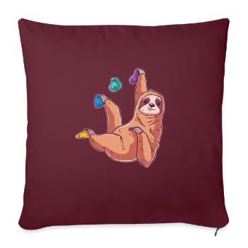 Escalade murale Randonnée Paresseux Grimpeur rocheux - Housse de coussin décorative 45 x 45 cm - bordeaux - Devant