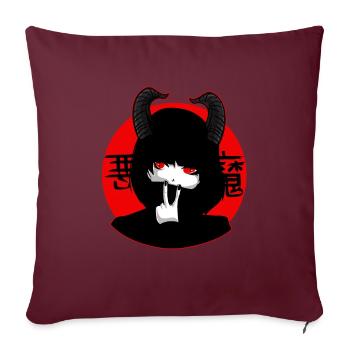Kawaii Anime Nu Goth Style Punk Occulte Emo - Housse de coussin décorative 45 x 45 cm - bordeaux - Devant