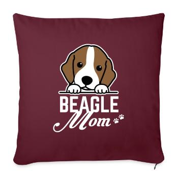 Beagle Mom - Mama - Mutter - Sofakissenbezug 45 x 45 cm - Burgunderrot - Vorne