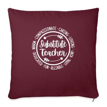 Enseignant suppléant Enseignant Éducateur éducatif - Housse de coussin décorative 45 x 45 cm - bordeaux - Devant