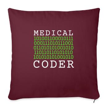 Codage du codeur médical VA Nurse et codage clinique - Housse de coussin décorative 45 x 45 cm - bordeaux - Devant