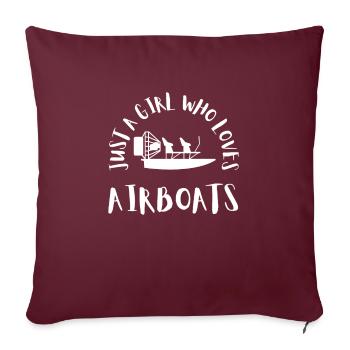 Hydroplane des marais Fanboat Airboating Hover - Housse de coussin décorative 45 x 45 cm - bordeaux - Devant